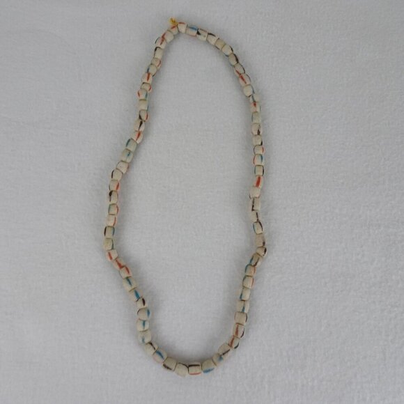 Handmade Jewelry - Vintage African Handmade Powder Glass Trade Bead Necklace 30 Inch
